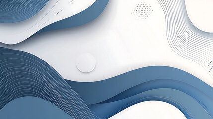 Poster - Blue and white background with curved lines, corporate style web banner