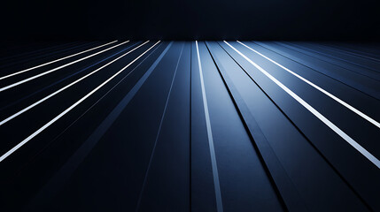 Aufkleber - Abstract black background with white lines in the shape of stripes on a dark blue floor