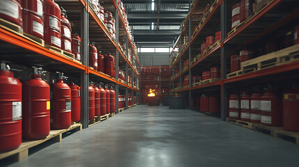 Leinwandbilder - The warehouse contains fire extinguishers, Fire protection
