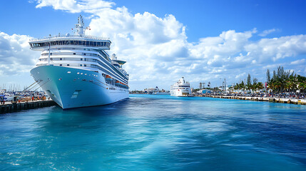Aufkleber - The port of Nassau, Bahamas, is characterized by its stunning sapphire blue waters