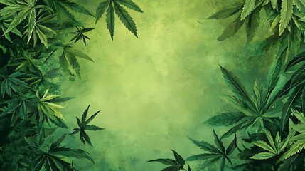 Poster - Cannabis banner with a green background
