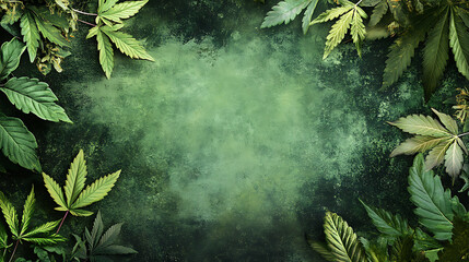 Poster - Cannabis banner with a green background