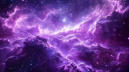Poster - A vivid pink and blue cosmic nebula glowing against the backdrop of deep space, featuring stars and galactic clouds