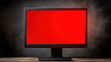 Poster - A blank computer monitor displaying a solid red screen against a dark background.