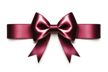 Poster - A red ribbon with a bow tied on a white background, perfect for decorating and celebrating special occasions