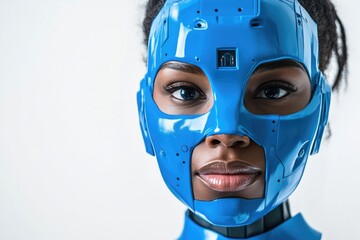 Poster - A person wearing a blue medical mask