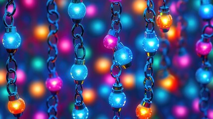 Aufkleber - A detailed view of a long string of lights, perfect for showcasing small details or adding ambiance to a scene