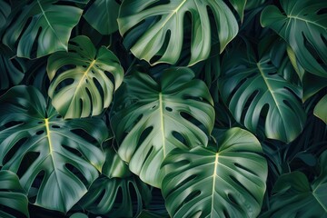 Poster - A detailed view of lush green foliage