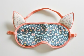 Aufkleber - A soft and cozy sleeping mask with cat ear design in pink and blue colors