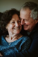 Poster - A man and a woman embracing each other