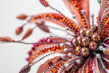 Poster - A decorative flower with beads, suitable for beauty or fashion concepts