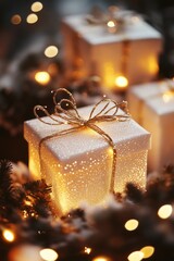 Poster - A beautifully wrapped gift sits atop a decorated Christmas tree, ready to be opened