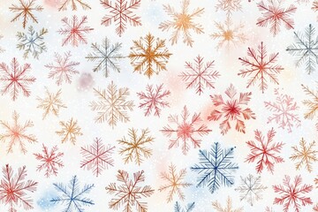 Poster - A delicate pattern of snowflakes on a white background, perfect for winter-themed designs