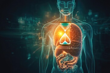 Poster - A person holding an hourglass, symbolizing the passage of time