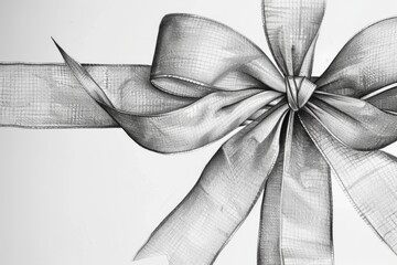 Poster - A simple bow in black and white photograph