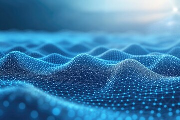 Poster - computer-generated pattern of waves and dots on a background