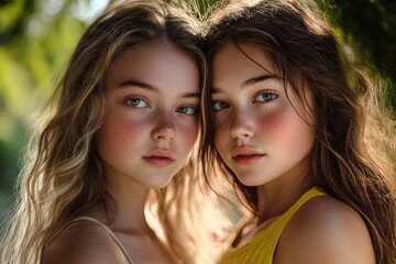 Poster - Two females standing side by side, possibly friends or sisters