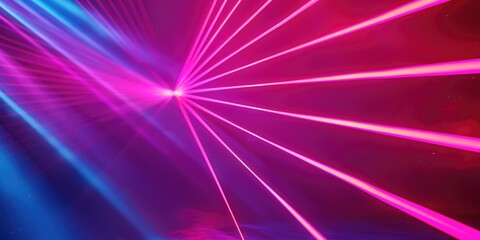 Poster - A bright pink and blue light shines in the darkness, a beacon of hope or guidance