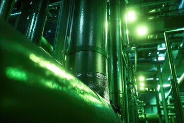 Poster - Industrial pipe machinery close-up