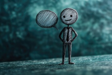 Aufkleber - A person speaking through a thought bubble, great for illustrating ideas and concepts