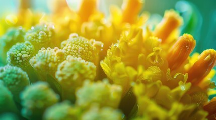 Poster - A close-up shot of a bunch of bright yellow flowers, great for representing spring or sunshine