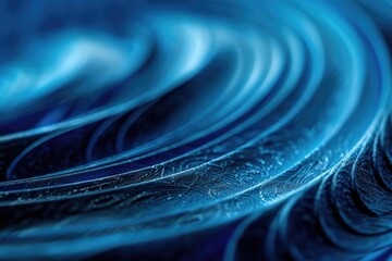 Poster - A detailed view of swirling blue and black patterns, great for backgrounds or design elements