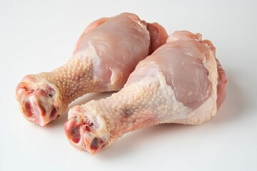 Poster - Two raw chicken legs placed on a white surface