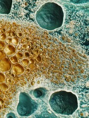Poster - this close-up observation showcases colorful cells and structures, highlighting complex biological i