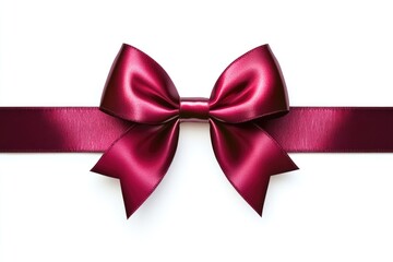 A bright red ribbon tied with a bow on a simple white background, perfect for decorations and celebrations