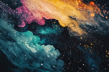 Poster - A close-up shot of colorful smoke or fog in the air