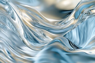 Poster - A close-up shot of a blue and silver background, ideal for use in designs where a subtle shine is needed