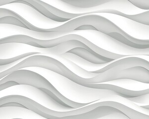 Wall Mural - a seamless white wave pattern wallpaper featuring horizontal textures, ideal for trendy interior dec