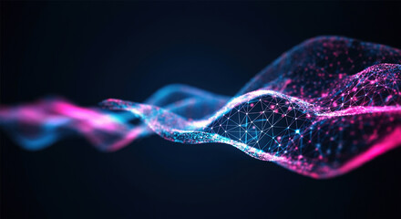 Aufkleber - Digital background perfect for tech processes, neural networks, artificial intelligence, data transfer and encryption, digital archives, sound and graphic presentations, science, education, etc.