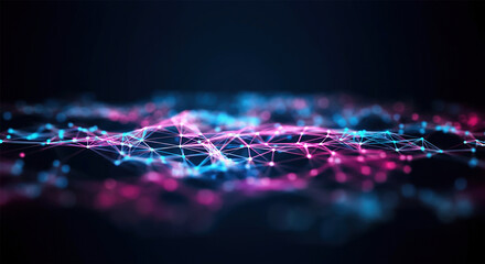 Aufkleber - Digital background perfect for tech processes, neural networks, artificial intelligence, data transfer and encryption, digital archives, sound and graphic presentations, science, education, etc.