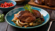 © Syed  Haseeb Jan - Beef Liver: Savory beef liver with a rich, caramelized exterior, served with saut�ed onions and vegetables
