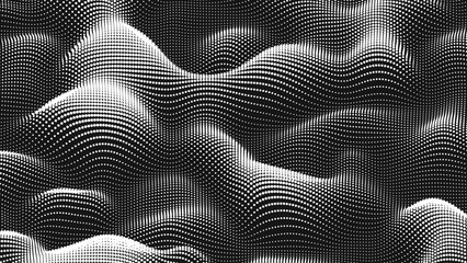 Poster - point wave noise texture. abstract dot background. technological cyberspace background.