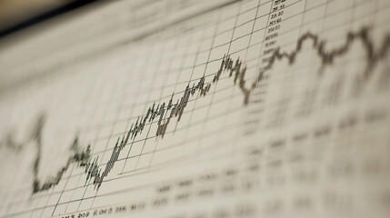 Poster - Black Ink Line Graph on White Gridded Paper