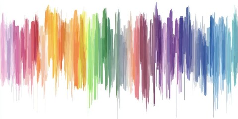 Wall Mural - Abstract Cityscape with Vertical Rainbow Colored Lines