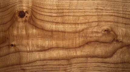 Poster - Close-up of a Wood Grain with Knots and a Wavy Pattern