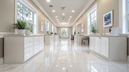 Leinwandbilder - a group of white cabinets