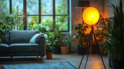 Leinwandbilder - a lamp on a tripod