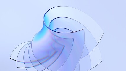 Fototapete - Abstract minimalist shape, light background design, 3d render