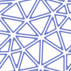 Poster - Mosaic triangles shapes background. Big triangles size. Solid color style. Rounded triangular cells outlined. Repeatable pattern. Periwinkle Serenity. Creative vector tiles.