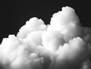Wall Mural - A large white cloud against a black background