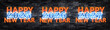 © comicsans - Vector set of neon sign of 2025, 2026 and 2027 New Year isolated on wall background.
