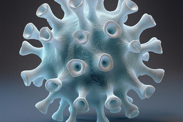 Aufkleber - Microscopic view of virus showing surface proteins and structure