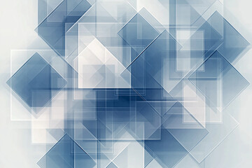 Poster - Abstract blue and white overlapping squares creating modern background