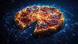 © hazia - A digital rendering of a pizza with one slice missing, surrounded by a web of lines and dots, symbolizing a network or connection.