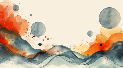 Fototapete - A banner template featuring a subtle, elegant pattern with a wide white space in the center, providing a perfect area for text