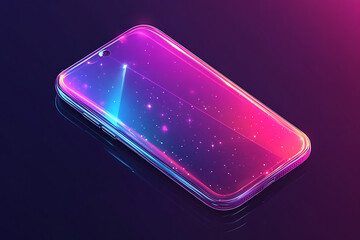 Poster - A vibrant, futuristic smartphone design with a cosmic theme and glowing effects.